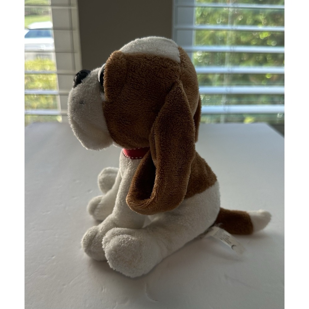 Vintage 1994 Petting Zoo Bright Eyez Beagle Hound Dog Plush 8" Brown White - Picture 4 of 8